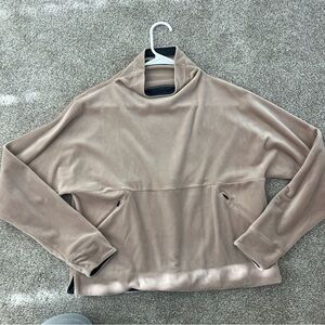 Prana pink velour High-Neck Pullover XS cozy super soft